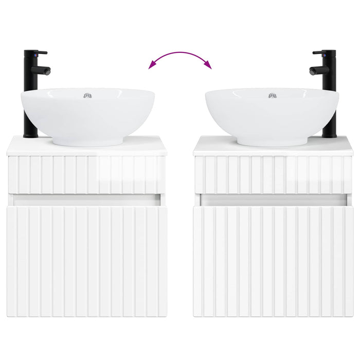 Set dulap baie 3 buc. Alb foarte lucios 49 x 44,5 x 66,5 cm WALTI