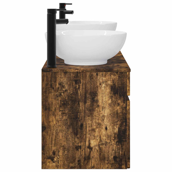 Set dulap baie 3 buc. Stejar fumuriu 49 x 44,5 x 66,5 cm WALTI