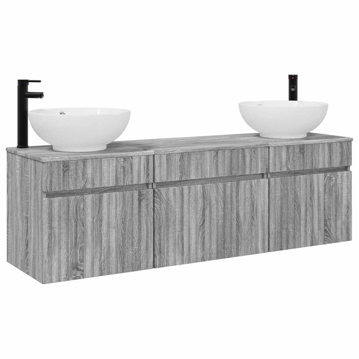 Set dulap baie 3 buc. Sonoma gri 49 x 44,5 x 66,5 cm WALTI