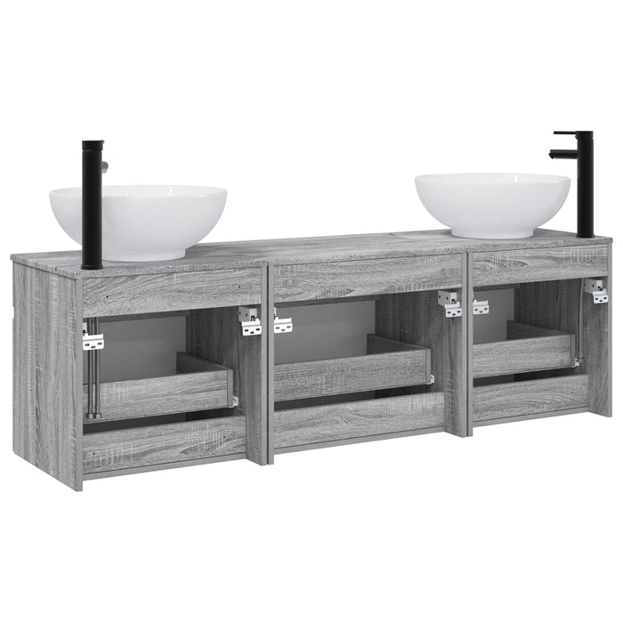Set dulap baie 3 buc. Sonoma gri 49 x 44,5 x 66,5 cm WALTI