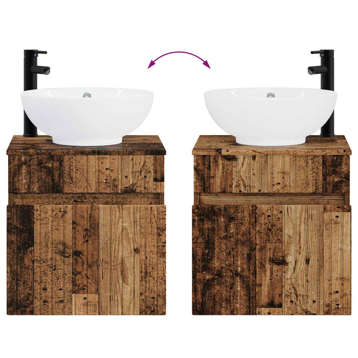 Set dulap baie 3 buc. Lemn vechi 49 x 44,5 x 66,5 cm WALTI