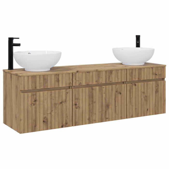 Set dulap baie 3 buc. Stejar Artizanal 49 x 44,5 x 66,5 cm WALTI