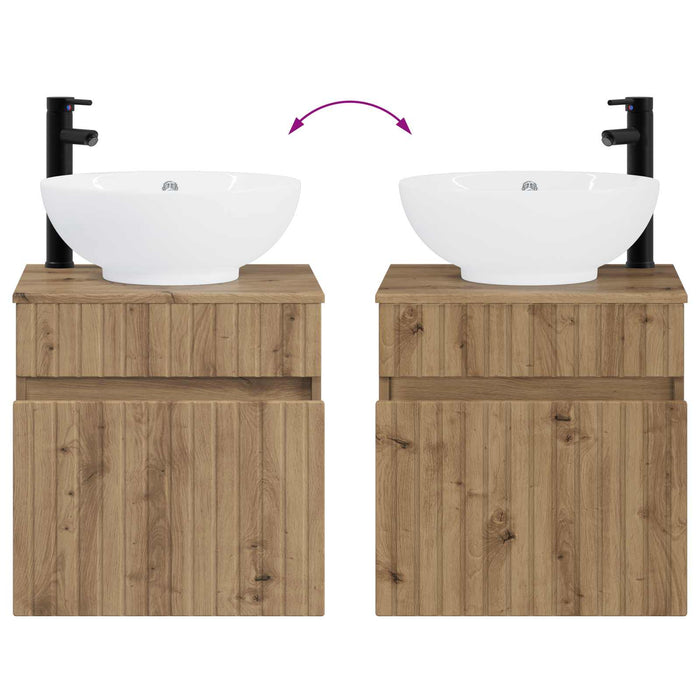 Set dulap baie 3 buc. Stejar Artizanal 49 x 44,5 x 66,5 cm WALTI