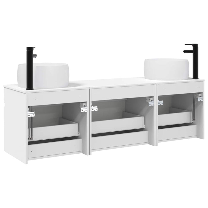 Set dulap baie 3 buc. Alb 49 x 44,5 x 66 cm Lemn prelucrat WALTI