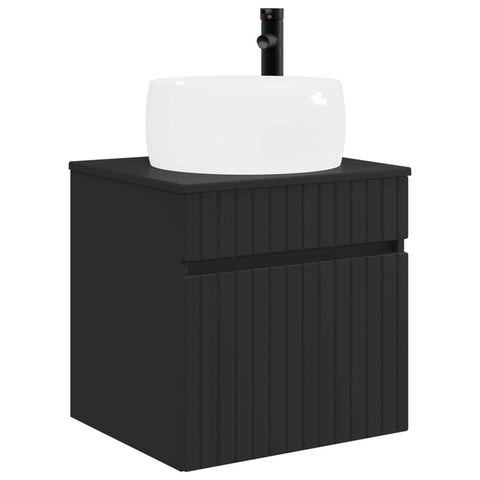 Set dulap baie 3 buc. Negru 49 x 44,5 x 66 cm Lemn prelucrat WALTI