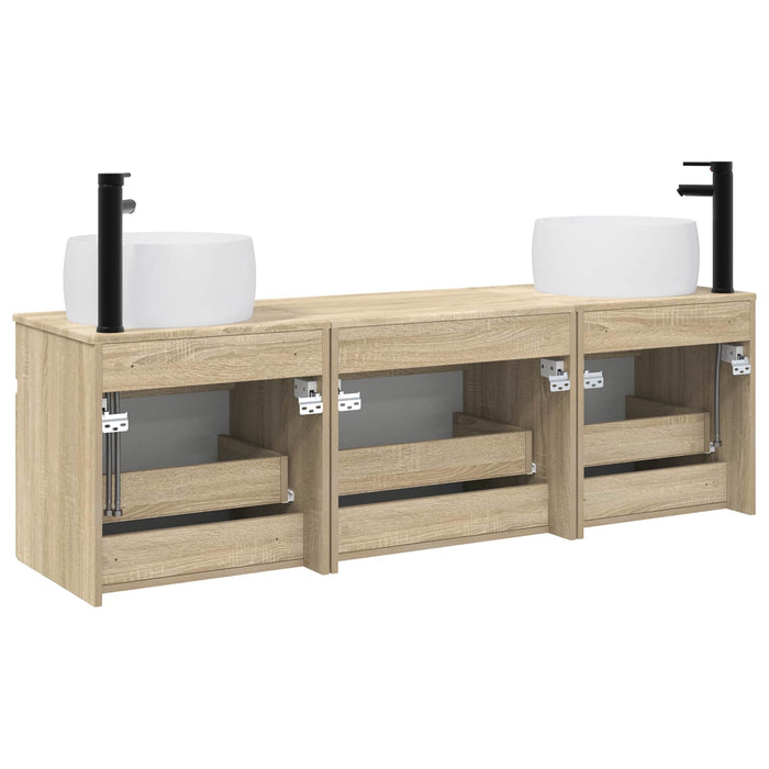 Set dulap baie 3 buc. Stejar Sonoma 49 x 44,5 x 66 cm WALTI
