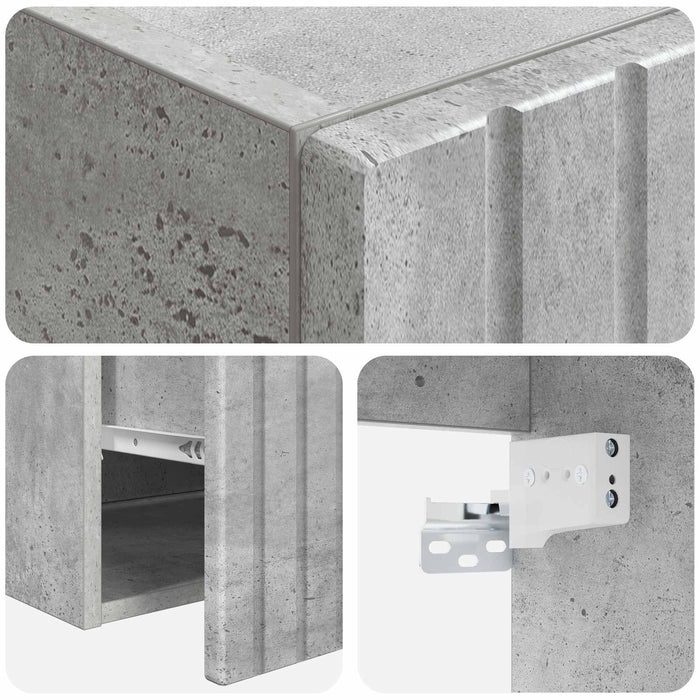 Set dulap baie 3 buc. Gri Beton 49 x 44,5 x 66 cm WALTI