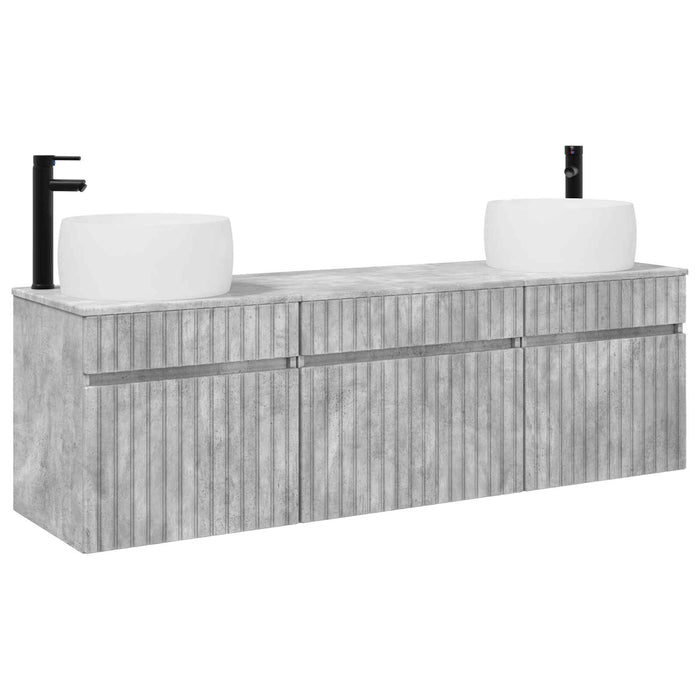 Set dulap baie 3 buc. Gri Beton 49 x 44,5 x 66 cm WALTI