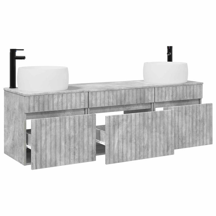 Set dulap baie 3 buc. Gri Beton 49 x 44,5 x 66 cm WALTI