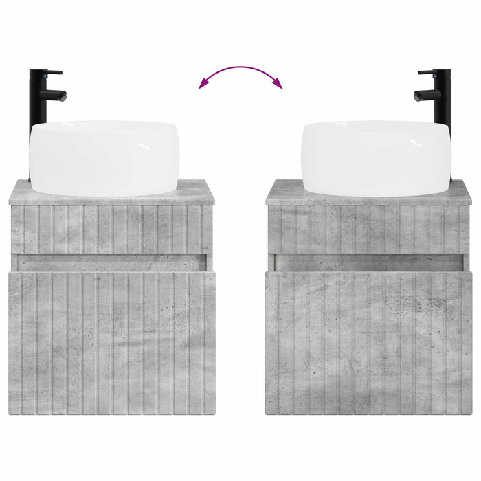 Set dulap baie 3 buc. Gri Beton 49 x 44,5 x 66 cm WALTI