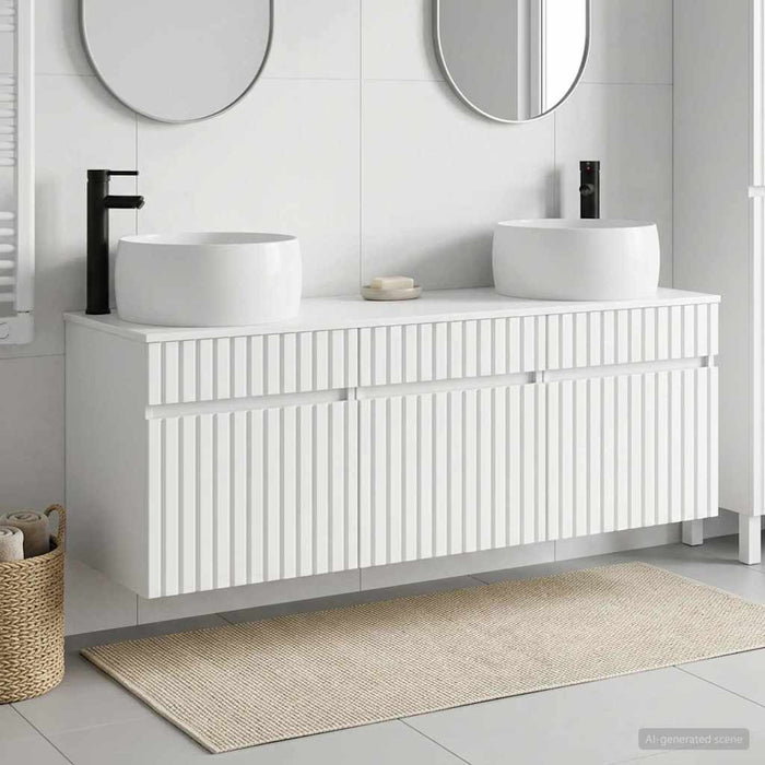 Set dulap baie 3 buc. Alb foarte lucios 49 x 44,5 x 66 cm WALTI