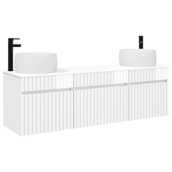 Set dulap baie 3 buc. Alb foarte lucios 49 x 44,5 x 66 cm WALTI