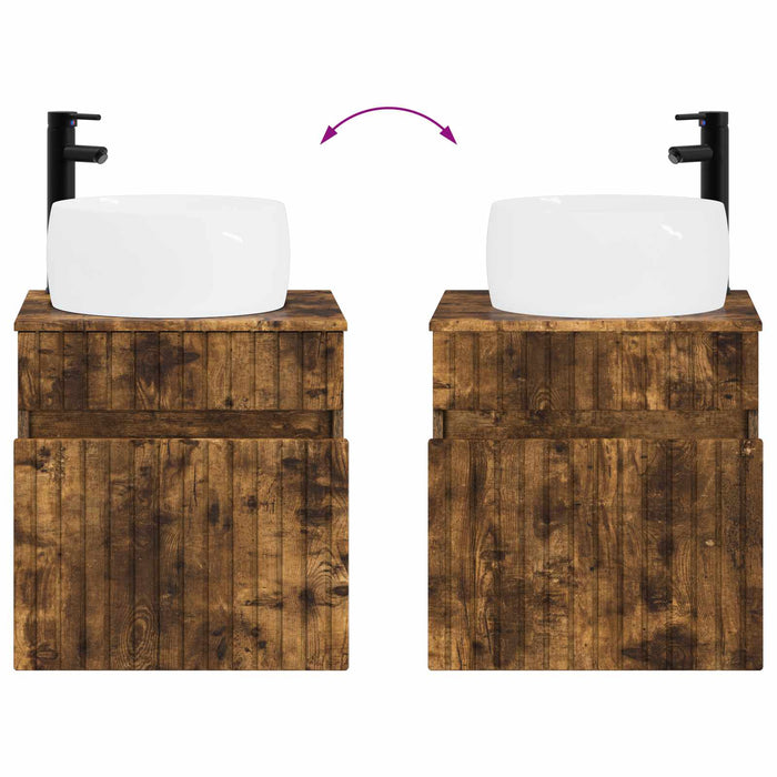 Set dulap baie 3 buc. Stejar fumuriu 49 x 44,5 x 66 cm WALTI