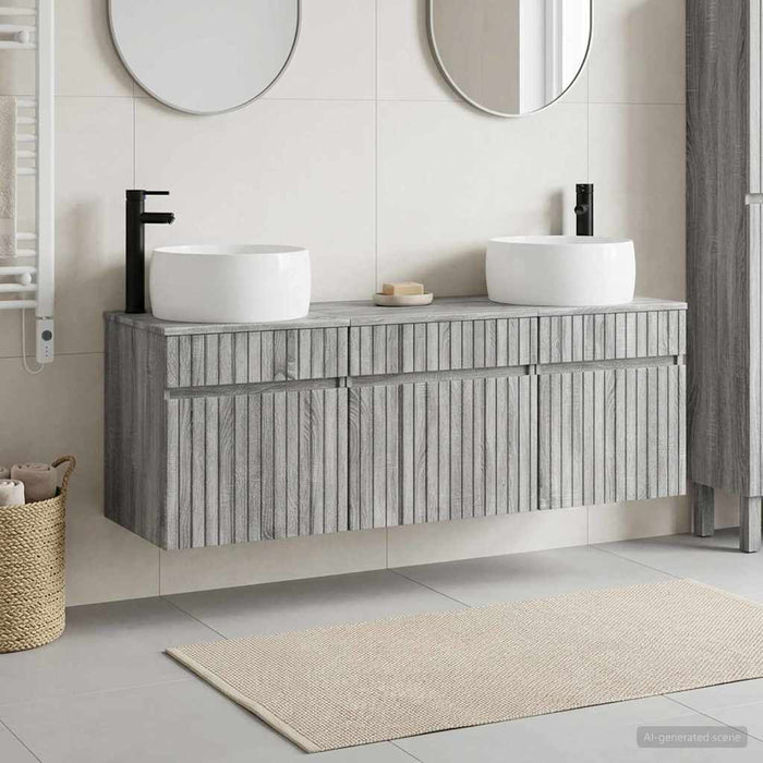 Set dulap baie 3 buc. Sonoma gri 49 x 44,5 x 66 cm WALTI