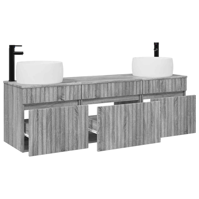 Set dulap baie 3 buc. Sonoma gri 49 x 44,5 x 66 cm WALTI