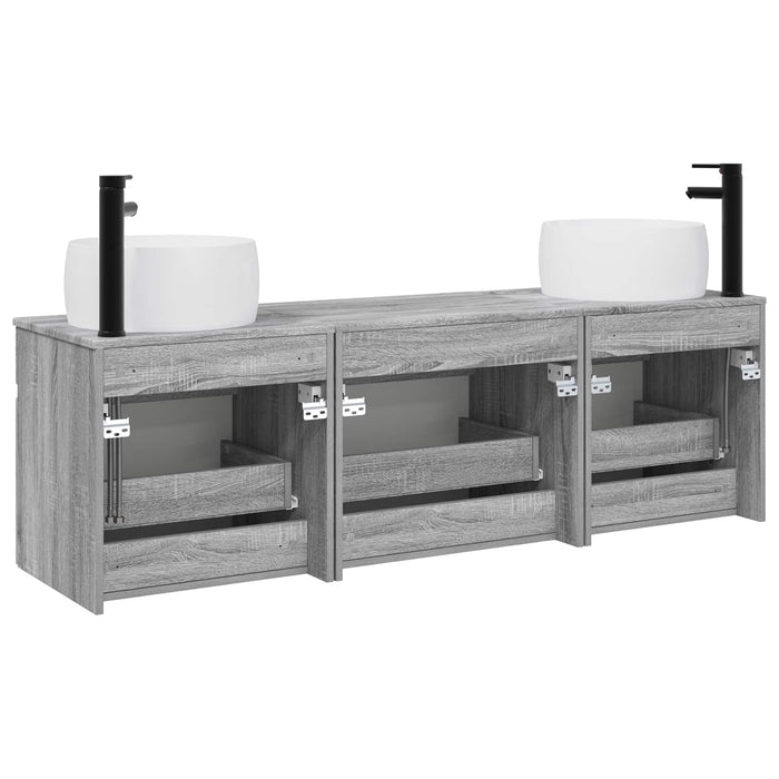 Set dulap baie 3 buc. Sonoma gri 49 x 44,5 x 66 cm WALTI