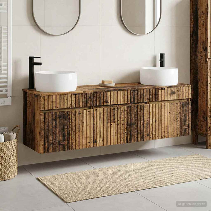 Set dulap baie 3 buc. Lemn vechi 49 x 44,5 x 66 cm WALTI