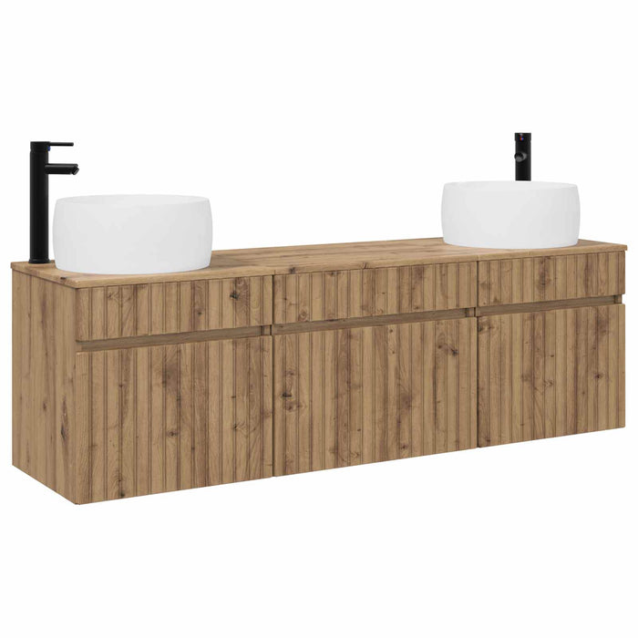 Set dulap baie 3 buc. Stejar Artizanal 49 x 44,5 x 66 cm WALTI