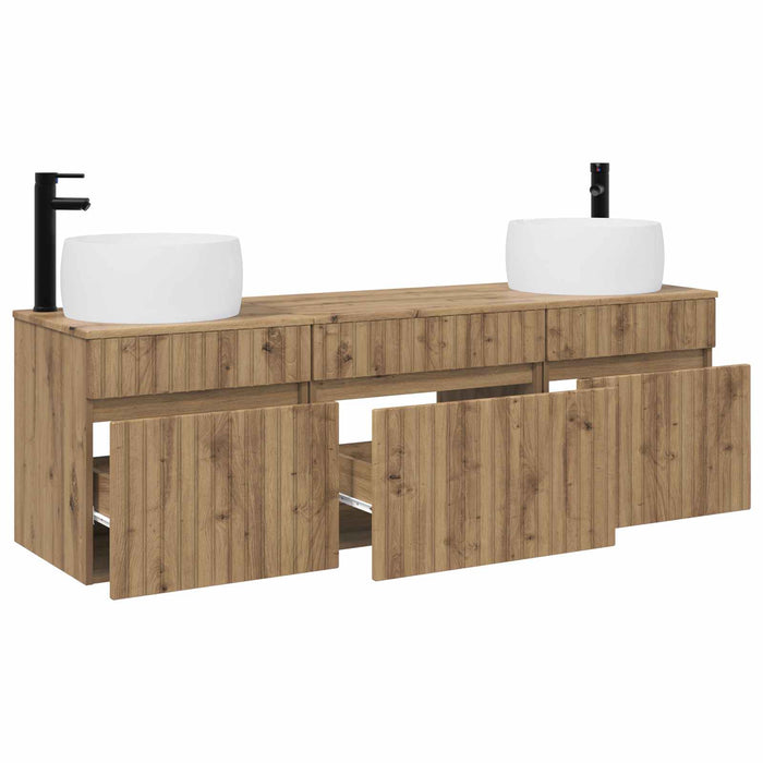 Set dulap baie 3 buc. Stejar Artizanal 49 x 44,5 x 66 cm WALTI