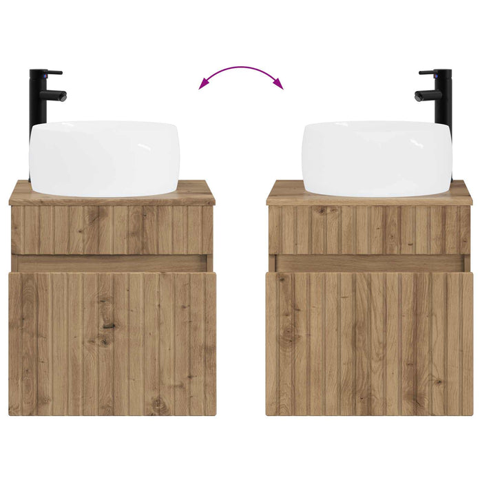 Set dulap baie 3 buc. Stejar Artizanal 49 x 44,5 x 66 cm WALTI