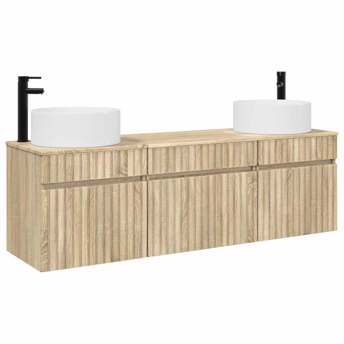 Set dulap baie 3 buc. Stejar Sonoma 49 x 44,5 x 65,5 cm WALTI