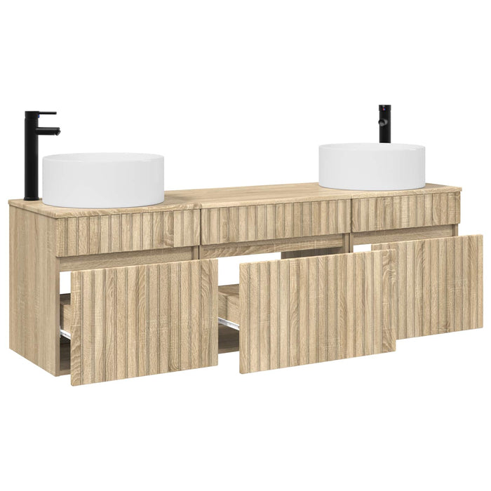Set dulap baie 3 buc. Stejar Sonoma 49 x 44,5 x 65,5 cm WALTI