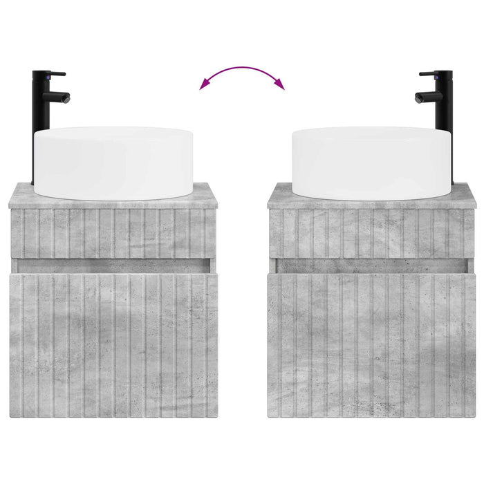 Set dulap baie 3 buc. Gri Beton 49 x 44,5 x 65,5 cm WALTI