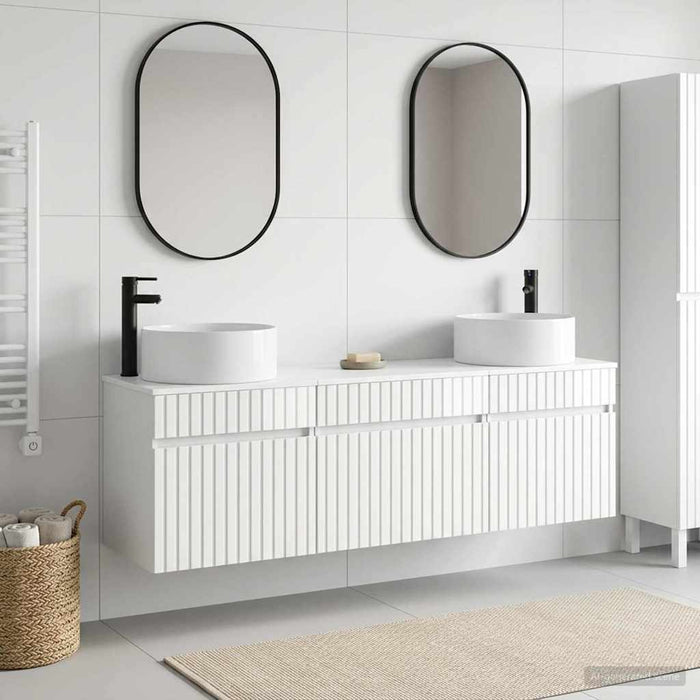 Set dulap baie 3 buc. Alb foarte lucios 49 x 44,5 x 65,5 cm WALTI