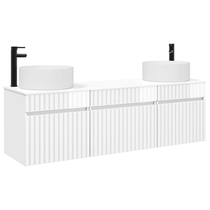 Set dulap baie 3 buc. Alb foarte lucios 49 x 44,5 x 65,5 cm WALTI