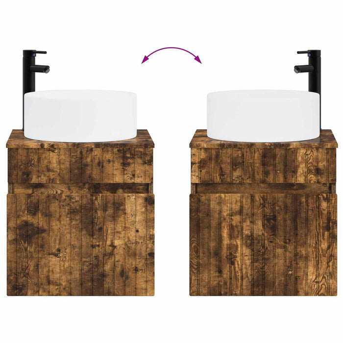 Set dulap baie 3 buc. Stejar fumuriu 49 x 44,5 x 65,5 cm WALTI