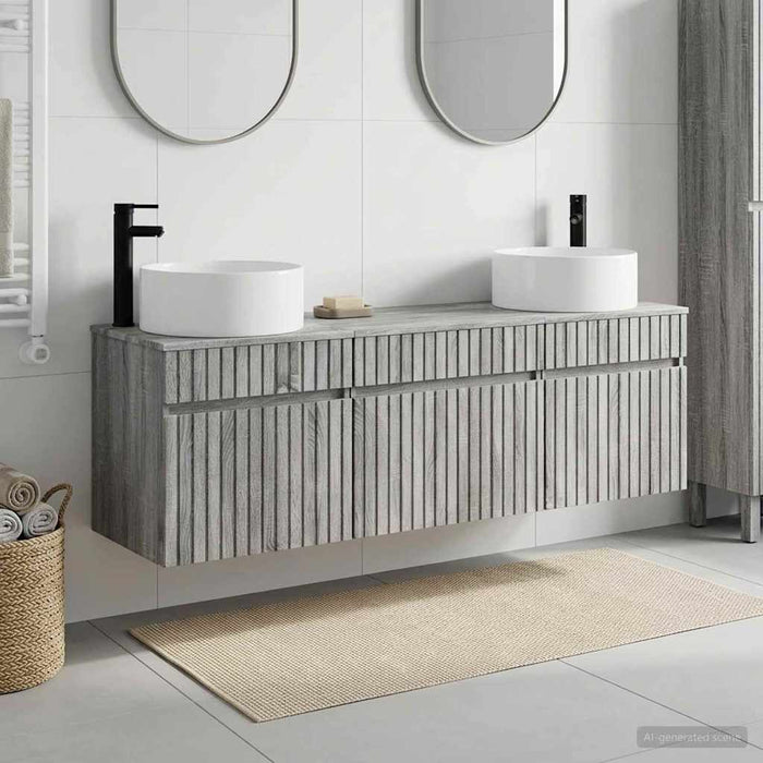 Set dulap baie 3 buc. Sonoma gri 49 x 44,5 x 65,5 cm WALTI