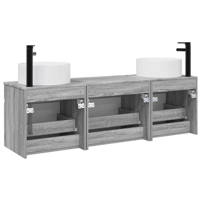 Set dulap baie 3 buc. Sonoma gri 49 x 44,5 x 65,5 cm WALTI