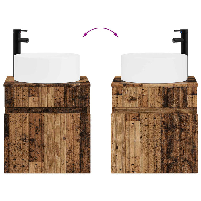 Set dulap baie 3 buc. Lemn vechi 49 x 44,5 x 65,5 cm WALTI