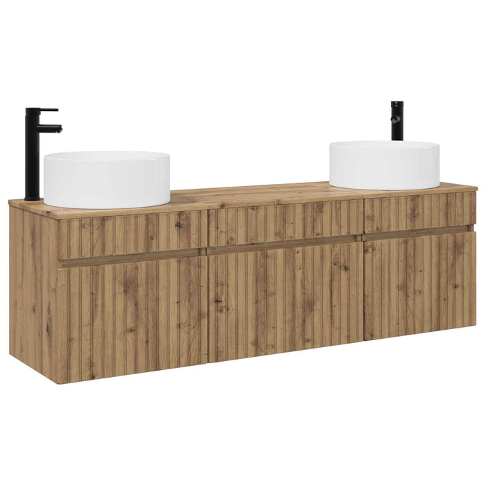 Set dulap baie 3 buc. Stejar Artizanal 49 x 44,5 x 65,5 cm WALTI