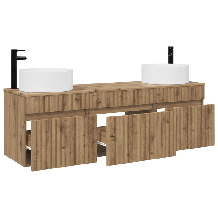 Set dulap baie 3 buc. Stejar Artizanal 49 x 44,5 x 65,5 cm WALTI