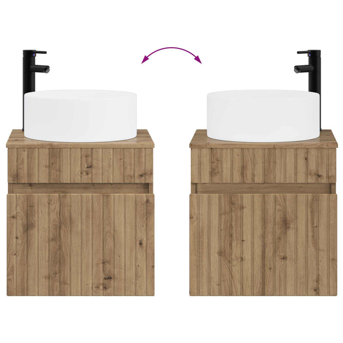 Set dulap baie 3 buc. Stejar Artizanal 49 x 44,5 x 65,5 cm WALTI