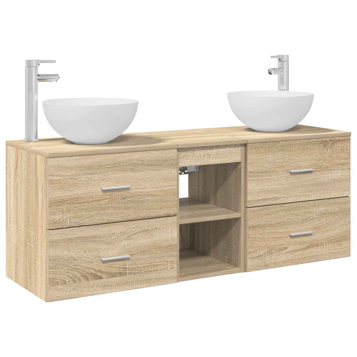 Set dulap baie 3 buc. Stejar Sonoma 49,5 x 35 x 63 cm WALTI