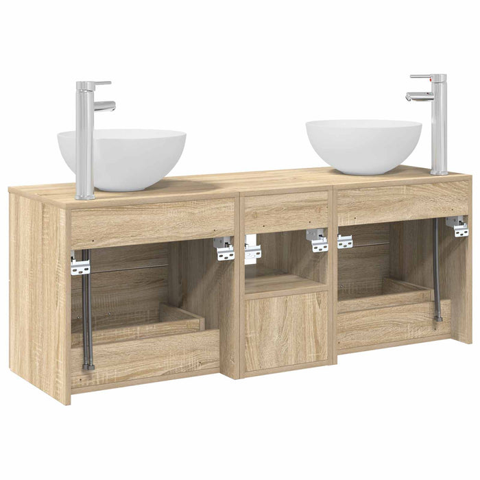 Set dulap baie 3 buc. Stejar Sonoma 49,5 x 35 x 63 cm WALTI