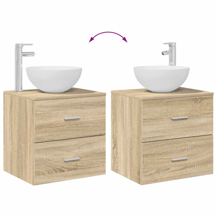 Set dulap baie 3 buc. Stejar Sonoma 49,5 x 35 x 63 cm WALTI