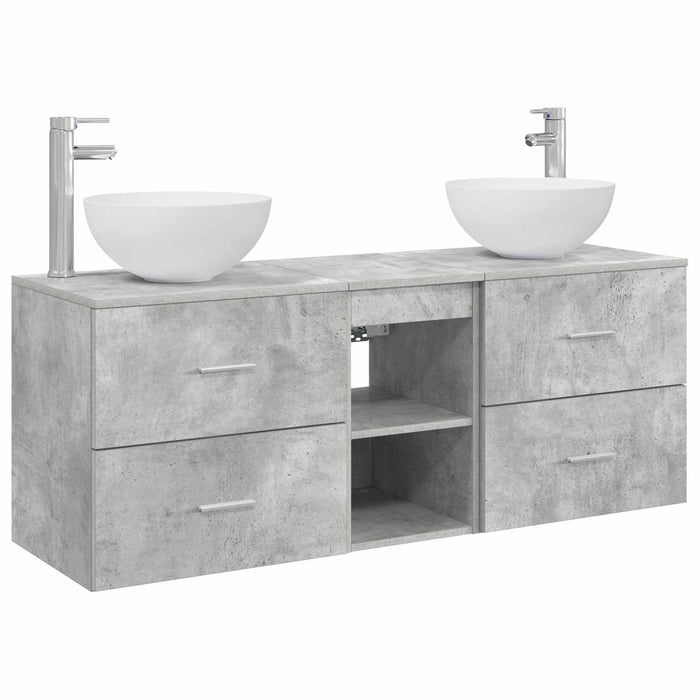 Set dulap baie 3 buc. Gri Beton 49,5 x 35 x 63 cm WALTI