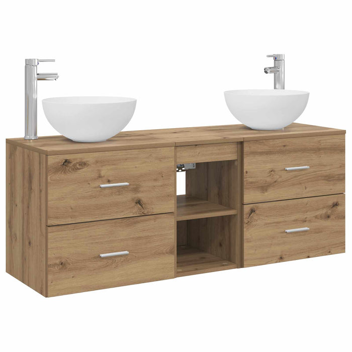 Set dulap baie 3 buc. Stejar Artizanal 49,5 x 35 x 63 cm WALTI