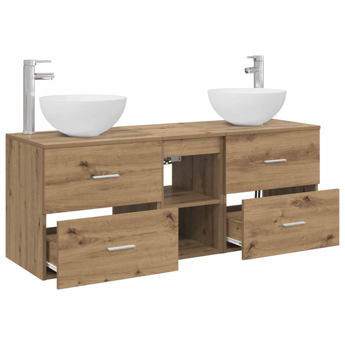 Set dulap baie 3 buc. Stejar Artizanal 49,5 x 35 x 63 cm WALTI