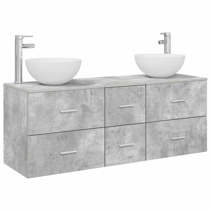 Set dulap baie 3 buc. Gri Beton 49,5 x 35 x 63 cm WALTI