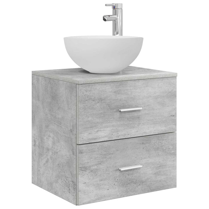 Set dulap baie 3 buc. Gri Beton 49,5 x 35 x 63 cm WALTI