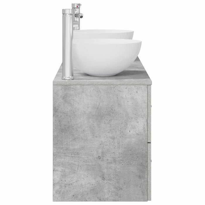 Set dulap baie 3 buc. Gri Beton 49,5 x 35 x 63 cm WALTI