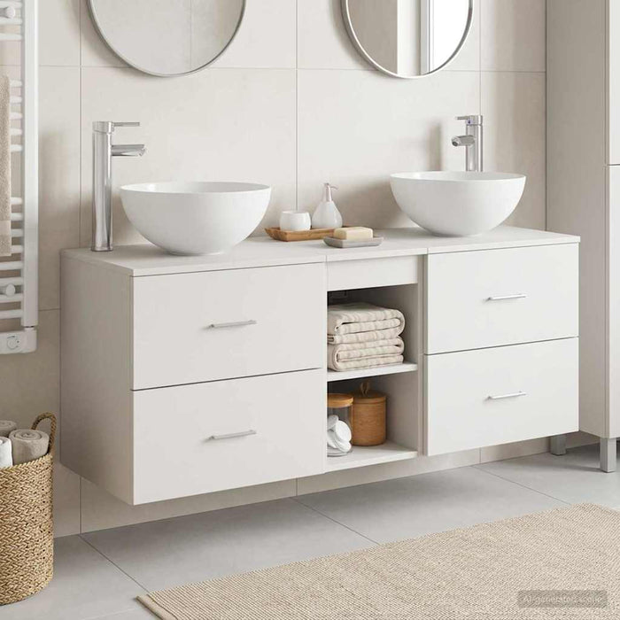 Set dulap baie 3 buc. Alb 49,5 x 41 x 64,5 cm Lemn prelucrat WALTI