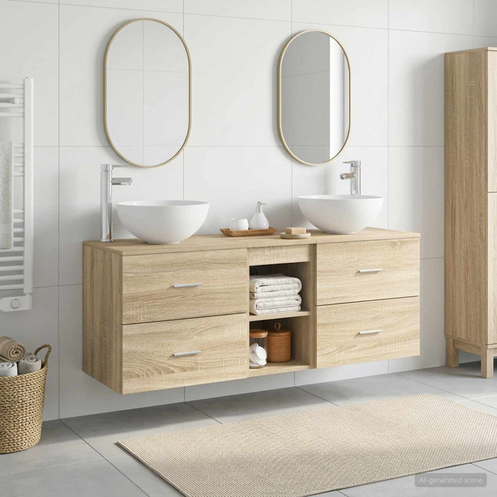 Set dulap baie 3 buc. Stejar Sonoma 49,5 x 41 x 64,5 cm WALTI