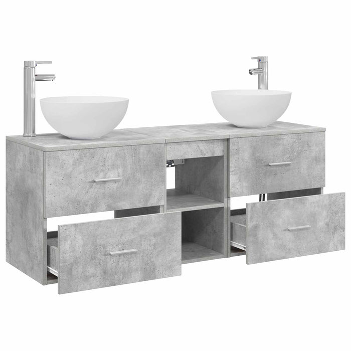 Set dulap baie 3 buc. Gri Beton 49,5 x 41 x 64,5 cm WALTI