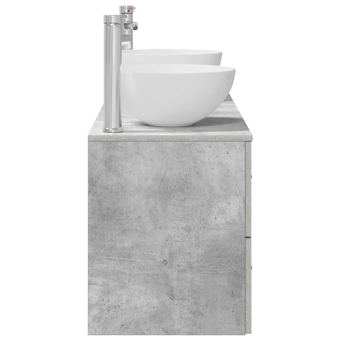 Set dulap baie 3 buc. Gri Beton 49,5 x 41 x 64,5 cm WALTI