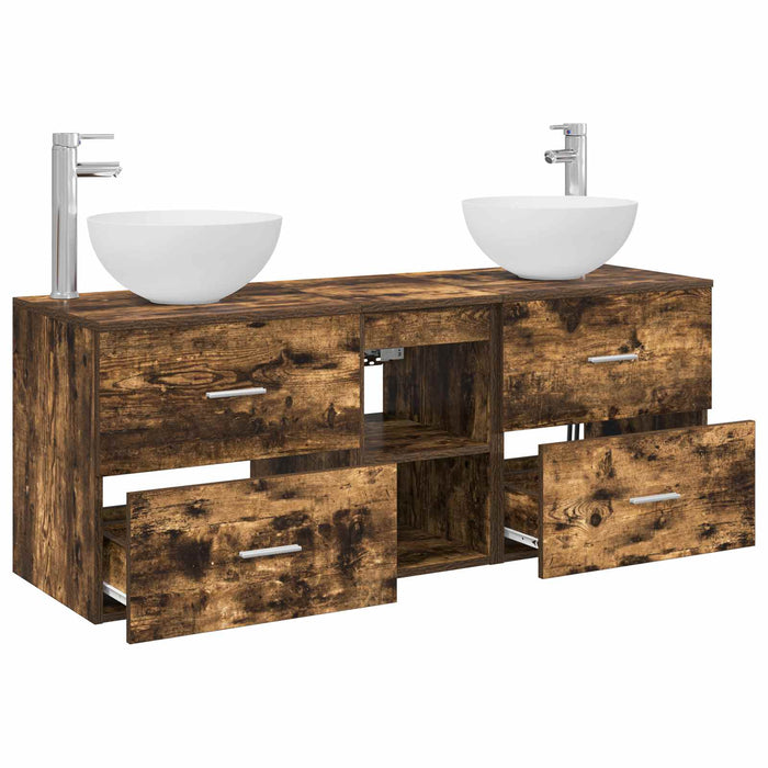 Set dulap baie 3 buc. Stejar fumuriu 49,5 x 41 x 64,5 cm WALTI